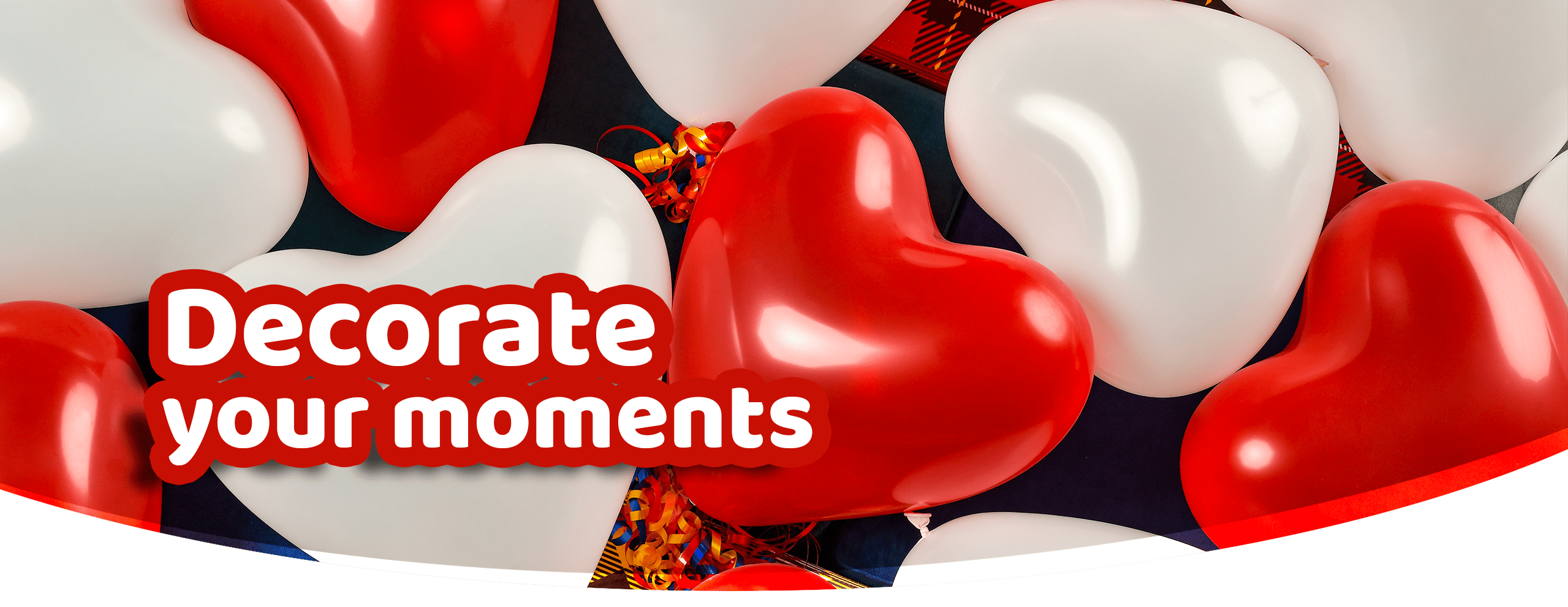 banner heart balloon